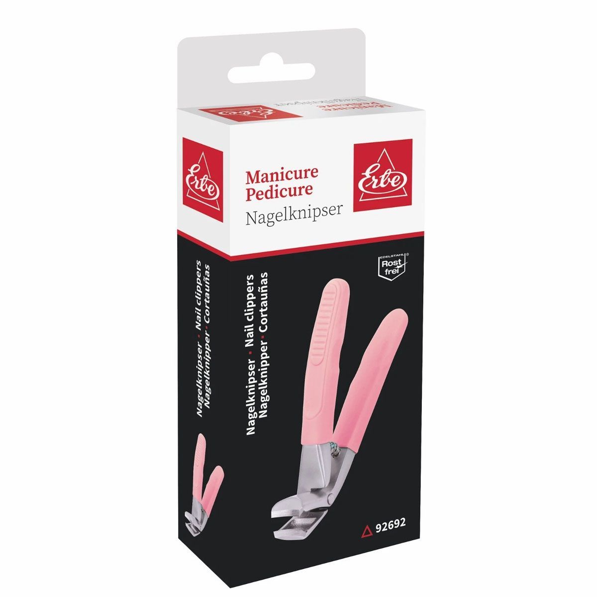 Erbe Solingen nagelknipper soft grip roze 8,5cm (erbe92692)