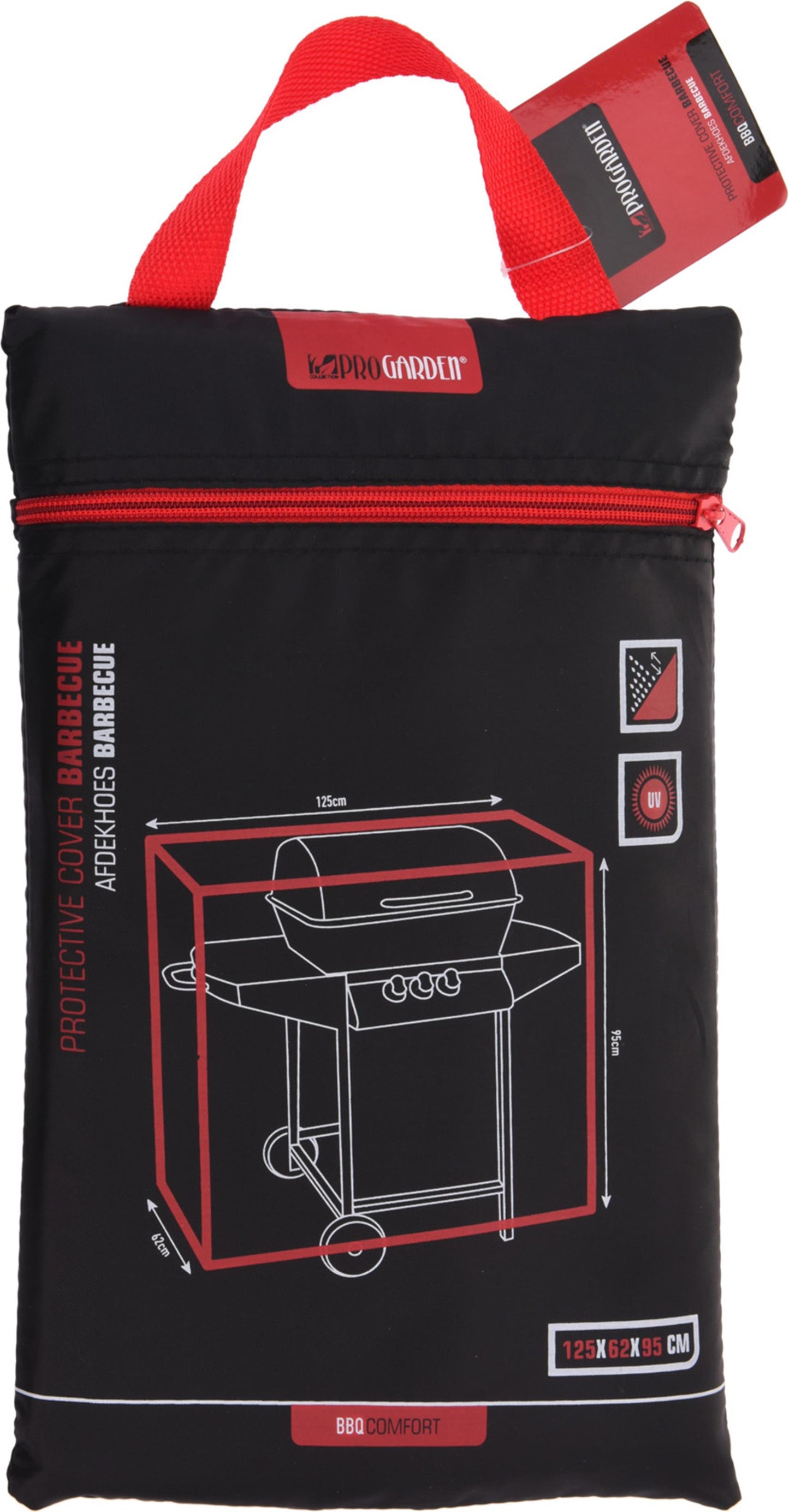 Pro Garden bbq afdekhoes 125x62x95 cm zwart