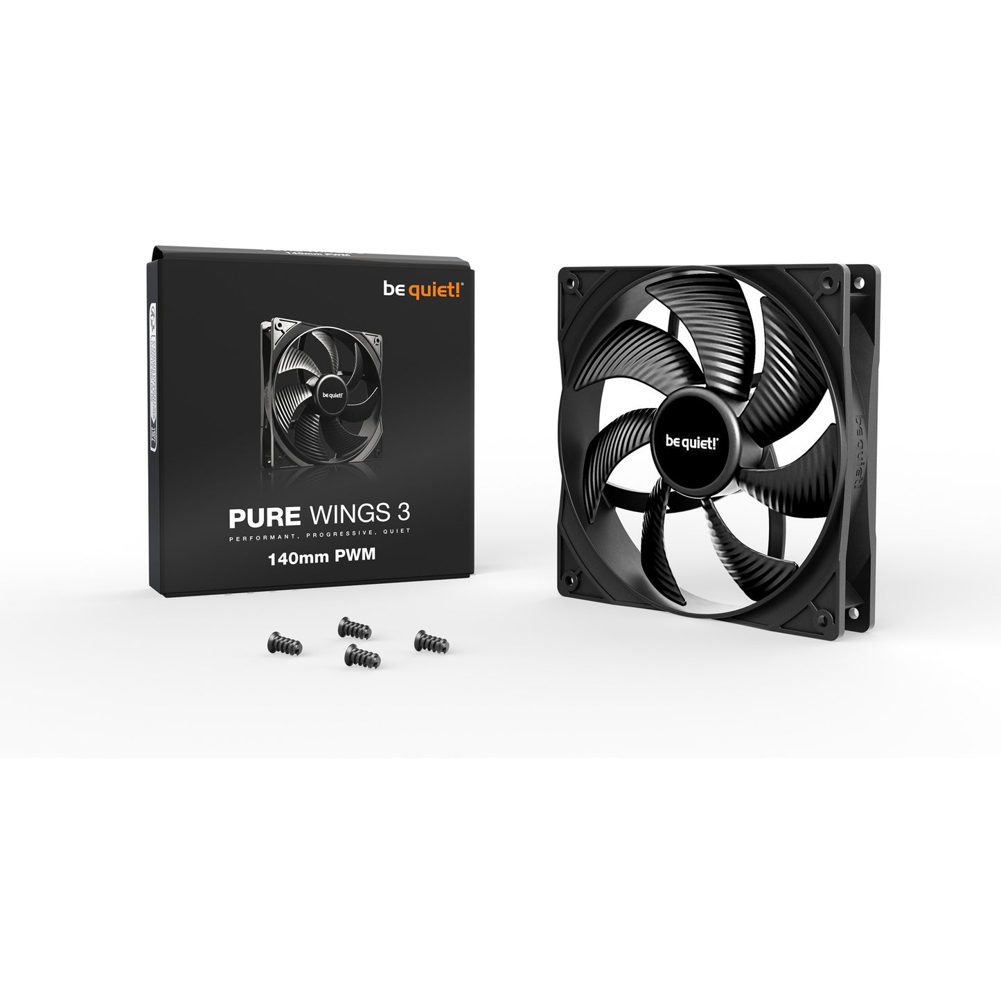 Be Quiet! pure wings 3 pwm case fan (zwart, 140 x 140 x 25 mm)