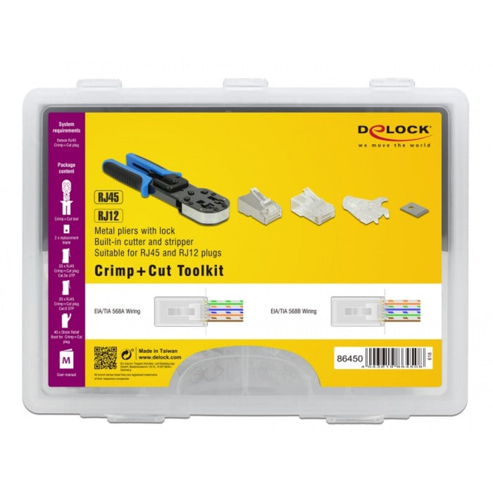 DeLOCK rj45 crimp + cut set krimptang (zwart blauw)