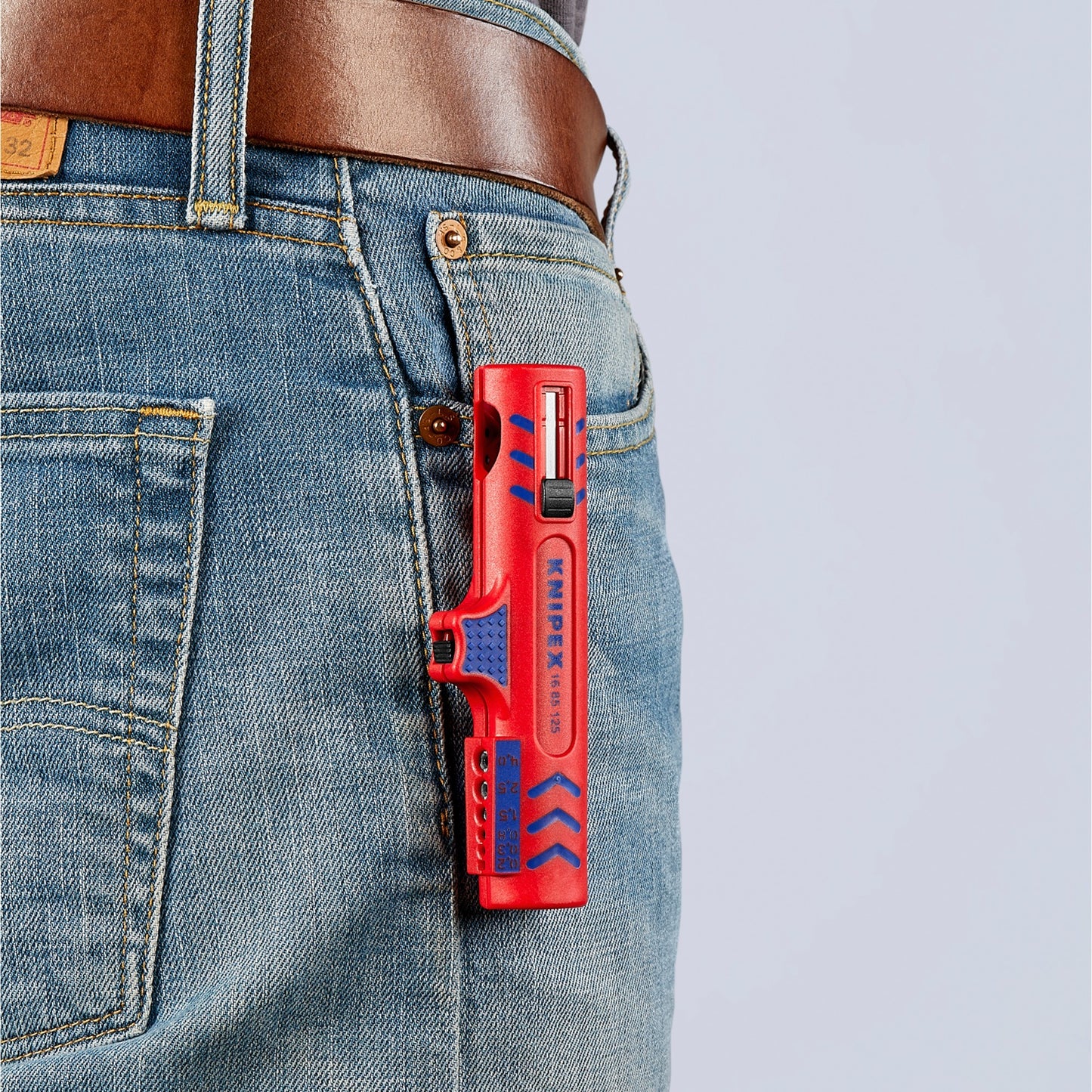 KNIPEX universele kabelstripper 1685125sb kabelstrip- ontmantelingsgereedschap (rood blauw)