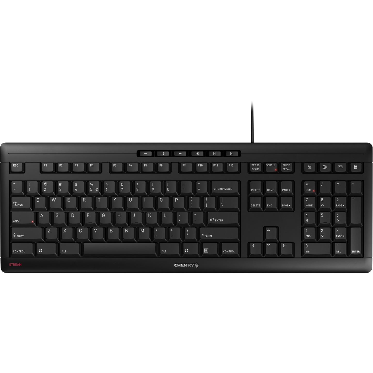 CHERRY stream keyboard (zwart, eu lay-out (qwerty), sx-schaartechnologie, 100%)