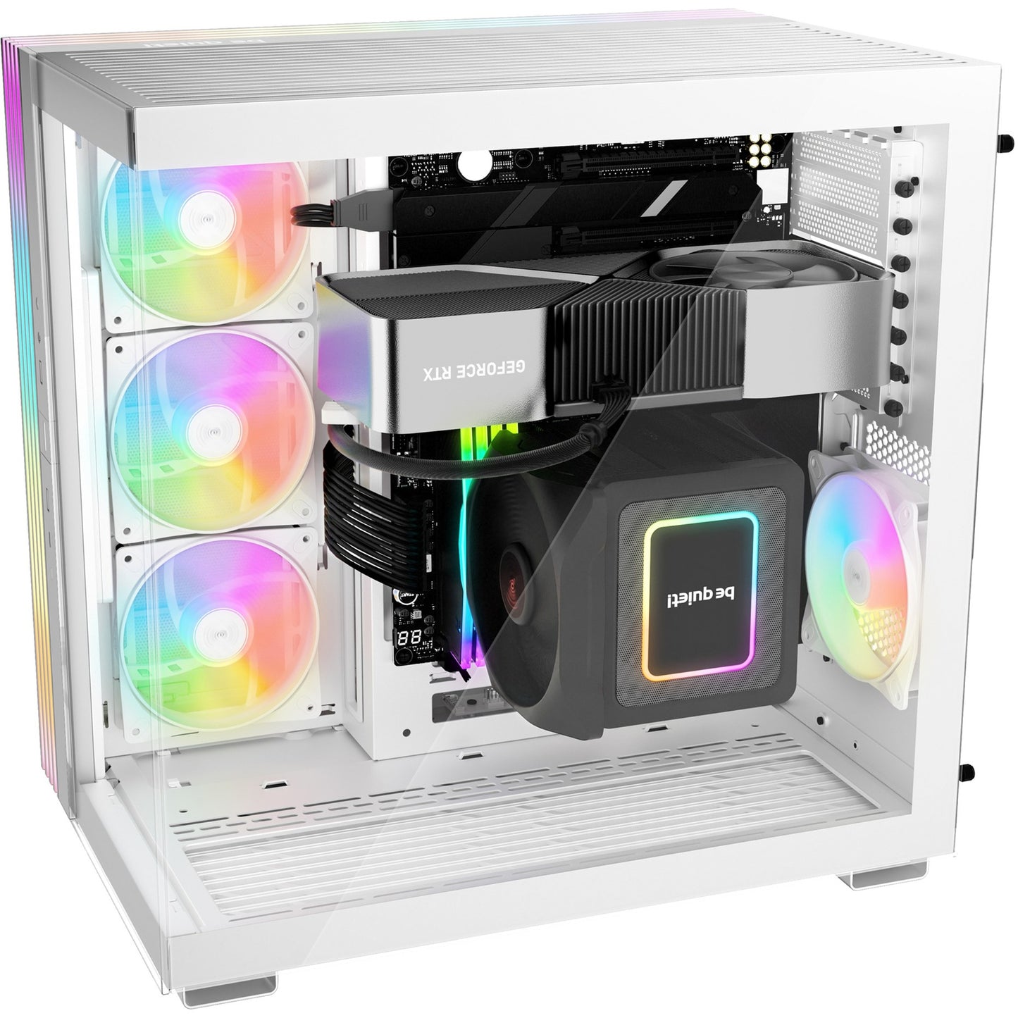 Be Quiet! light base 600 dx midi tower behuizing (wit | 2x usb-a | 1x usb-c | rgb | tempered glass)