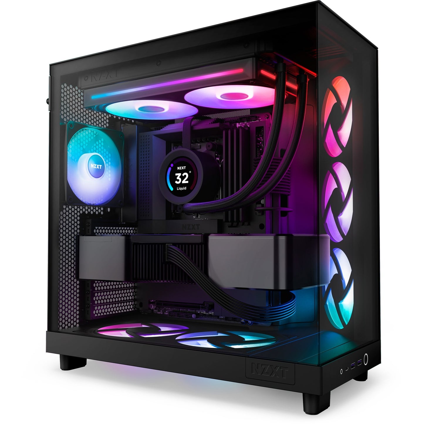 NZXT f280 rgb core case fans (zwart, 2 stuks, 280 x 140 x 26 mm)