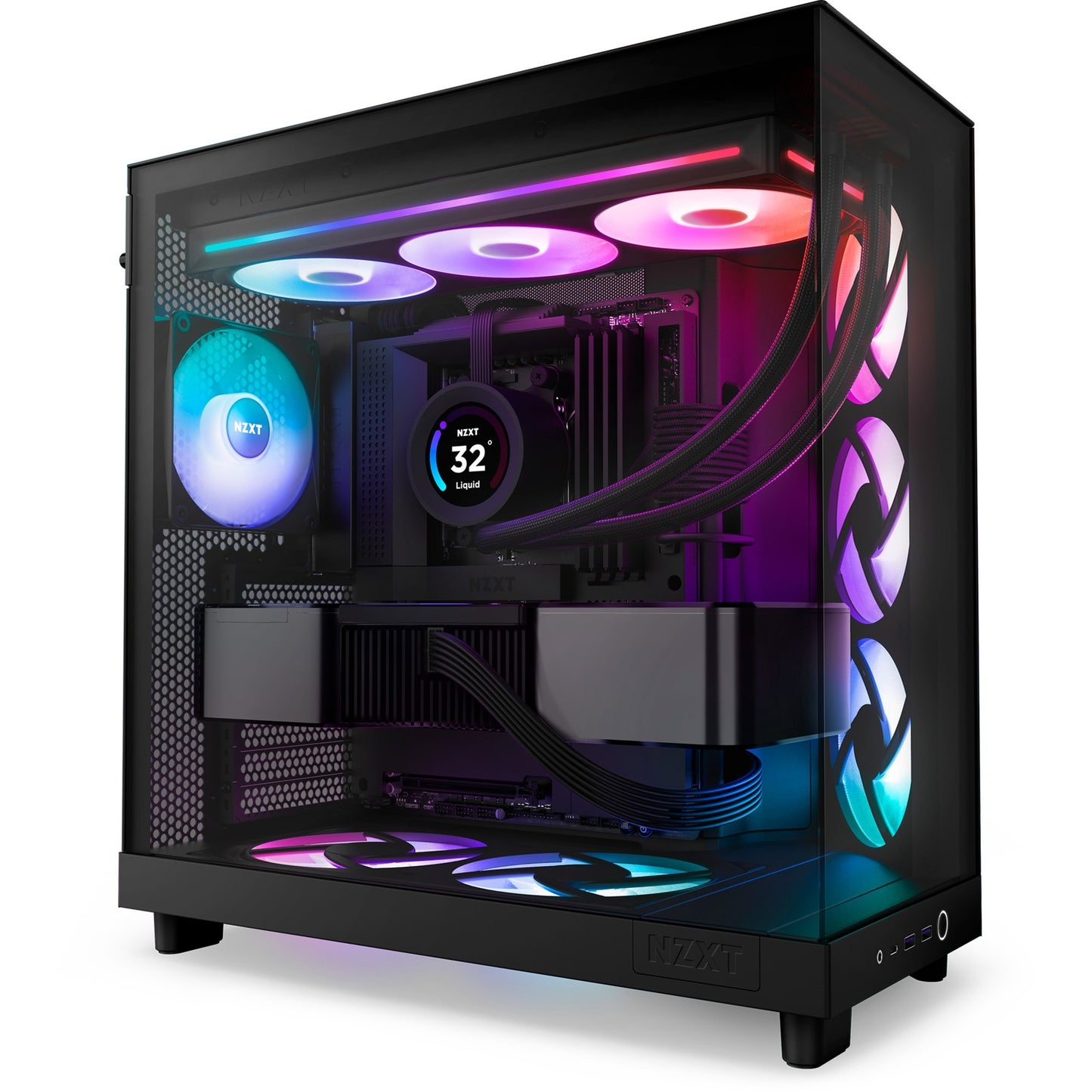 NZXT f360 rgb core case fans (zwart, 3 stuks, 360 x 120 x 26 mm)