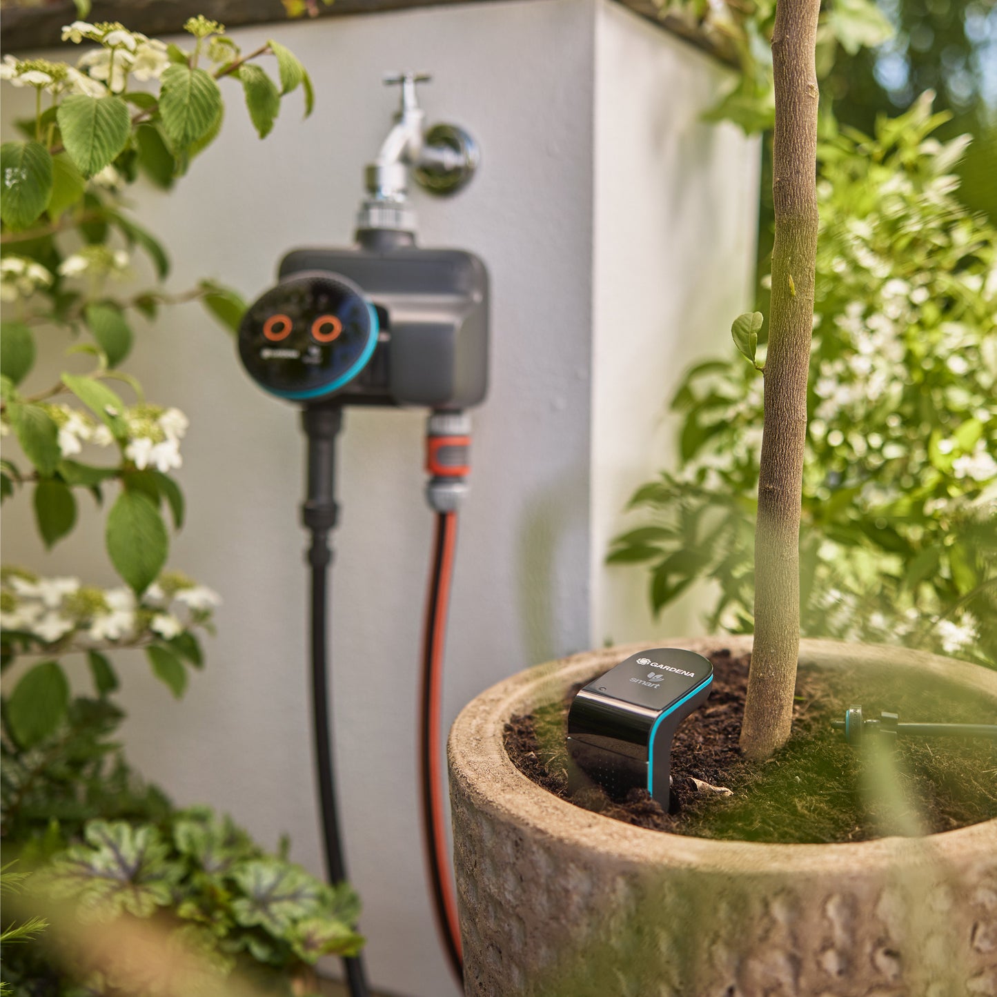 GARDENA smart dual water control besproeiingscomputer (grijs turquoise, 19034-20)