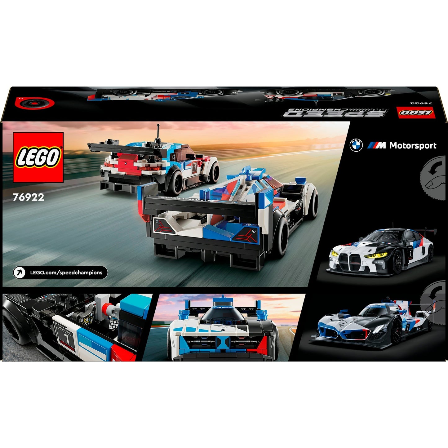 LEGO speed champions - bmw m4 gt3 bmw m hybrid v8 racewagens constructiespeelgoed (76922)
