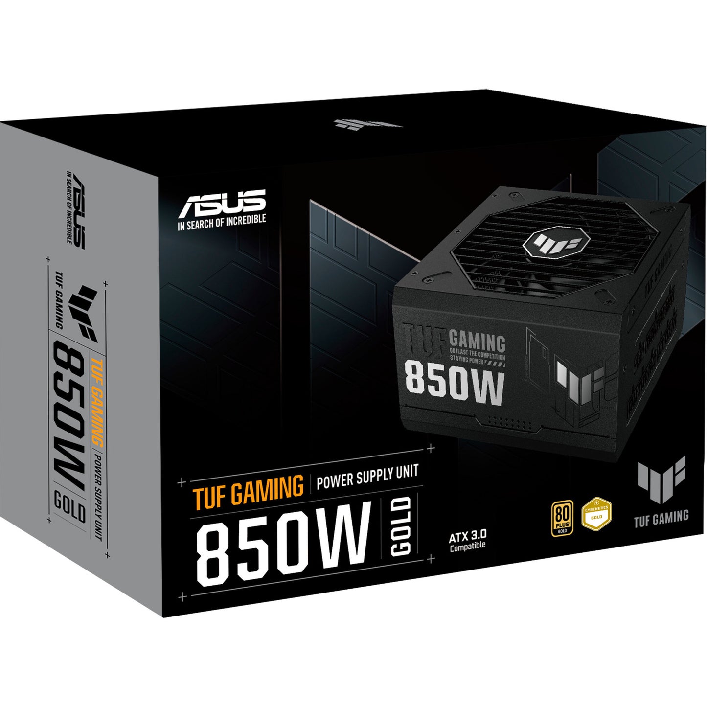 ASUS tuf gaming gold modulaire 850 watt voeding (zwart, 1x 12v-2x6, 3x pcie)