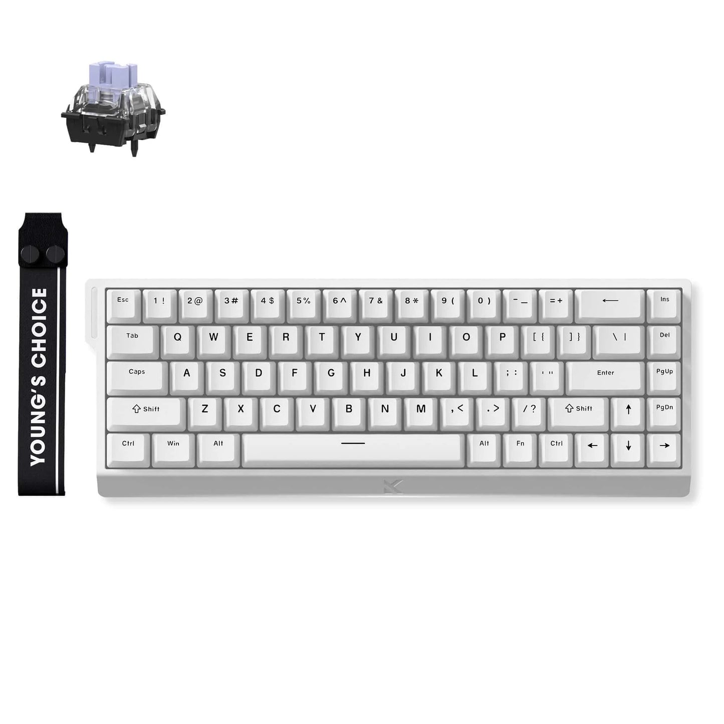 MCHOSE Ace 68 Hall Effect Magnetic Switch Gaming Keyboard (Wit, US lay-out (QWERTY), KTEK Magnetic Max, 65%, RGB, Hot swap, USB-C, Hall Effect Sensor)
