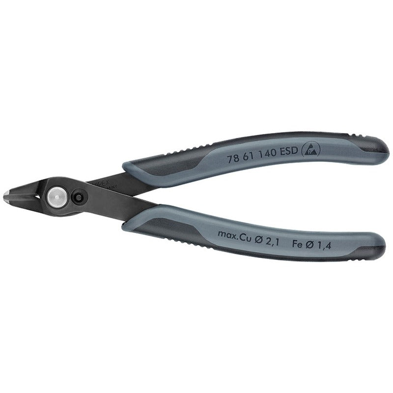 KNIPEX electronic super knips xl esd 78 61 140 esd elektronica-tang (grijs)