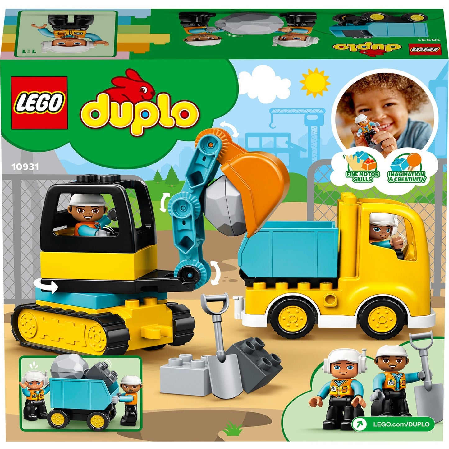 LEGO duplo - truck graafmachine met rupsbanden constructiespeelgoed (10931)