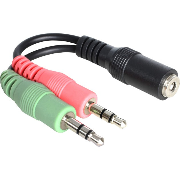 DeLOCK headset adapter splitterkabel (zwart, 65459, 0,12 meter)