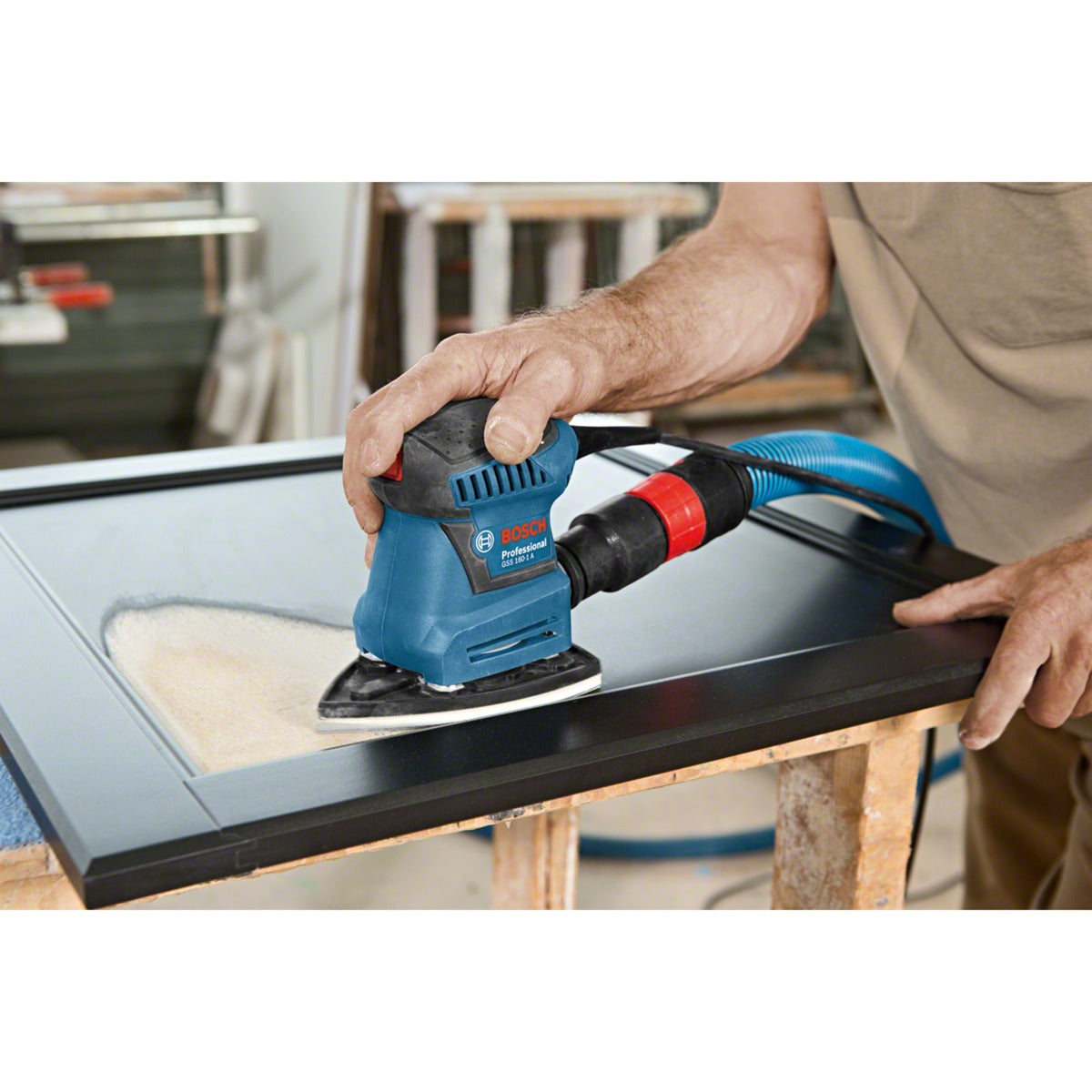 Bosch gss 160-1 a multi professional vlakschuurmachine (blauw zwart, 180 watt, l-boxx)