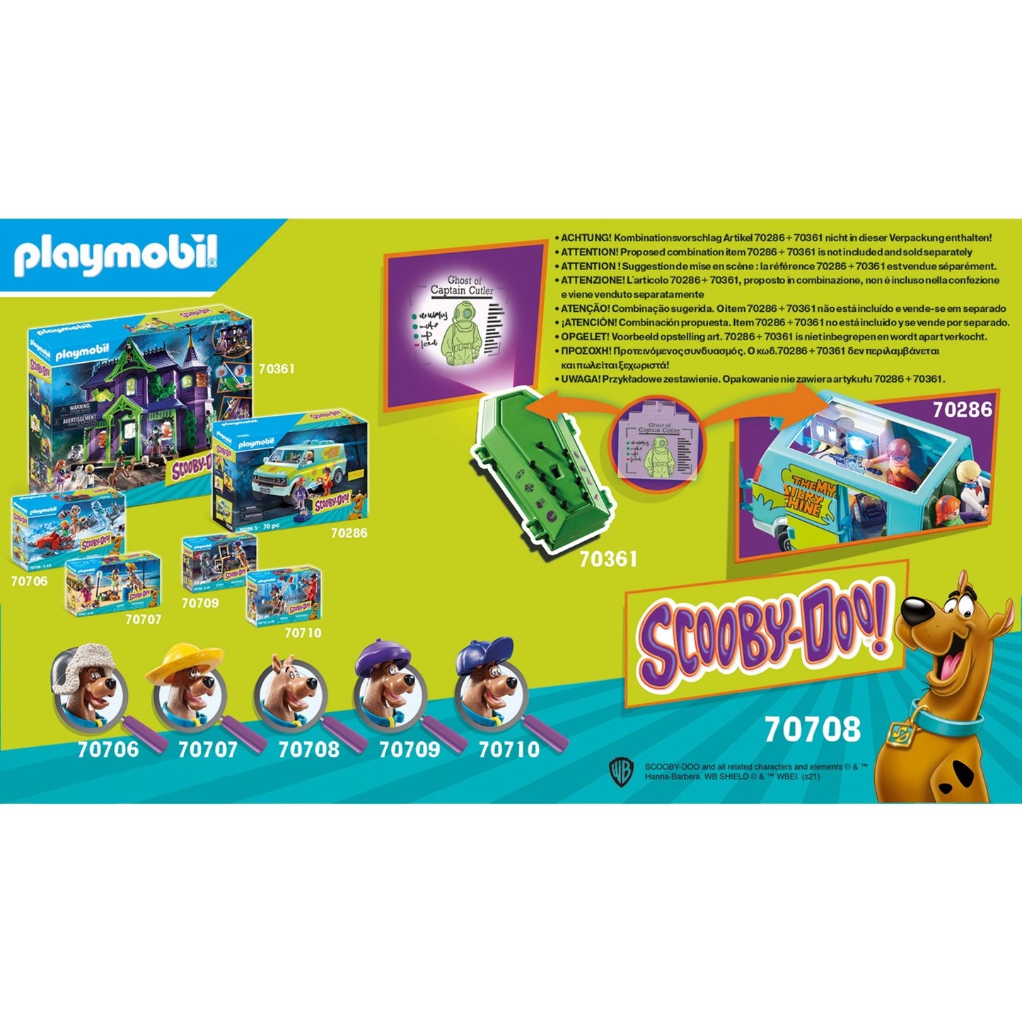 PLAYMOBIL scooby-doo! - avontuur met ghost of captain cutler constructiespeelgoed (70708)