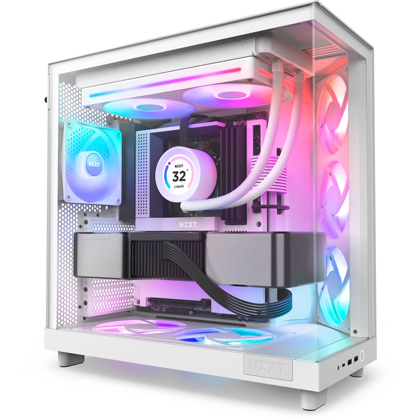 NZXT f280 rgb core case fans (wit, 2 stuks, 280 x 140 x 26 mm)