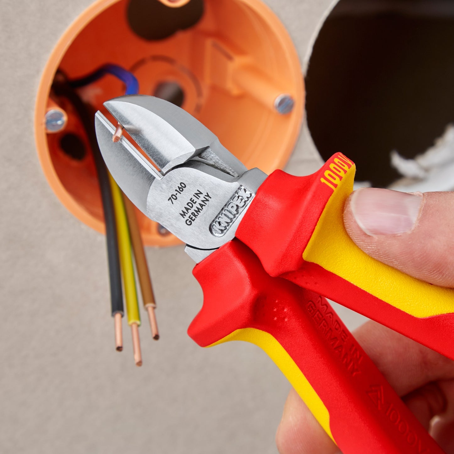 KNIPEX zijsnijtang vde 70 06 160 kniptang (rood geel, vde-getest)