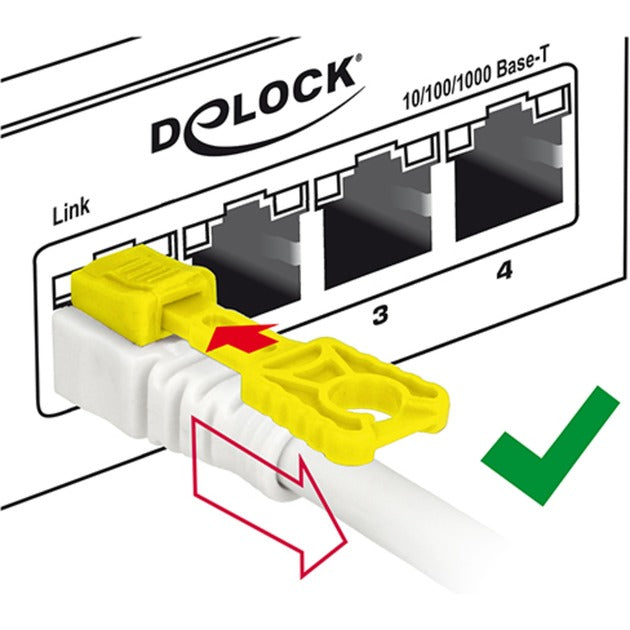 DeLOCK patchkabel s stp, rj-45 secure met cat.6a (wit, 85330, 0,5 meter)