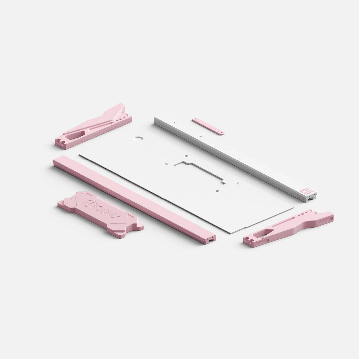 Iqunix EZ63 Pink Magnetic Switch Gaming HE Keyboard (Wit, US lay-out (QWERTY), Gateron Jade Pro, 60%, RGB, Double Shot PBT Keycaps)