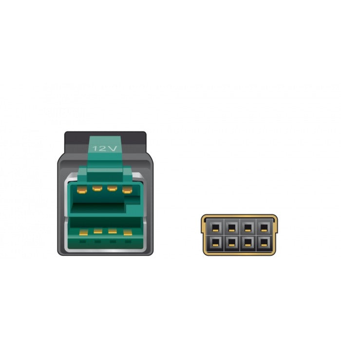 DeLOCK poweredusb kabel male 12 v > 2 x 4 pin male voor pos printers en terminals (zwart, 2 meter)