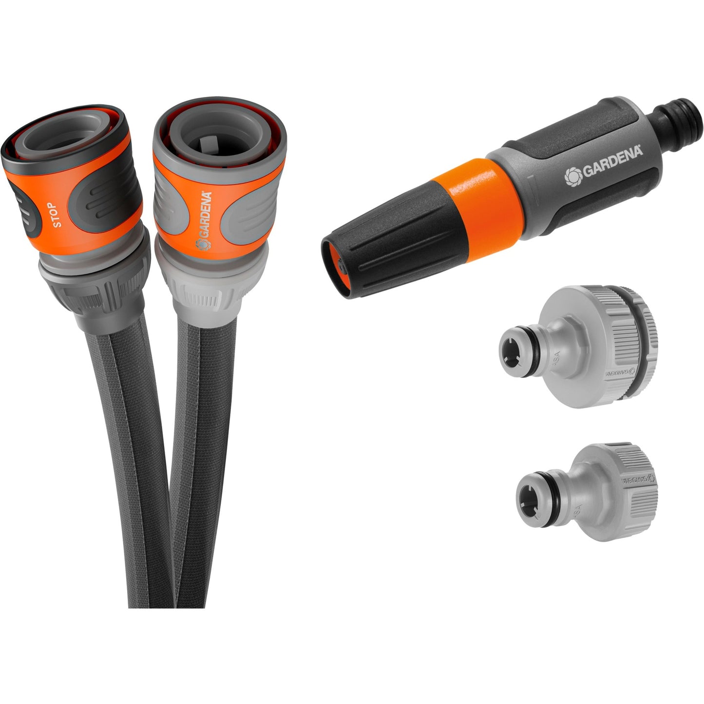 GARDENA textielslang liano life 15 m set (donkergrijs oranje)