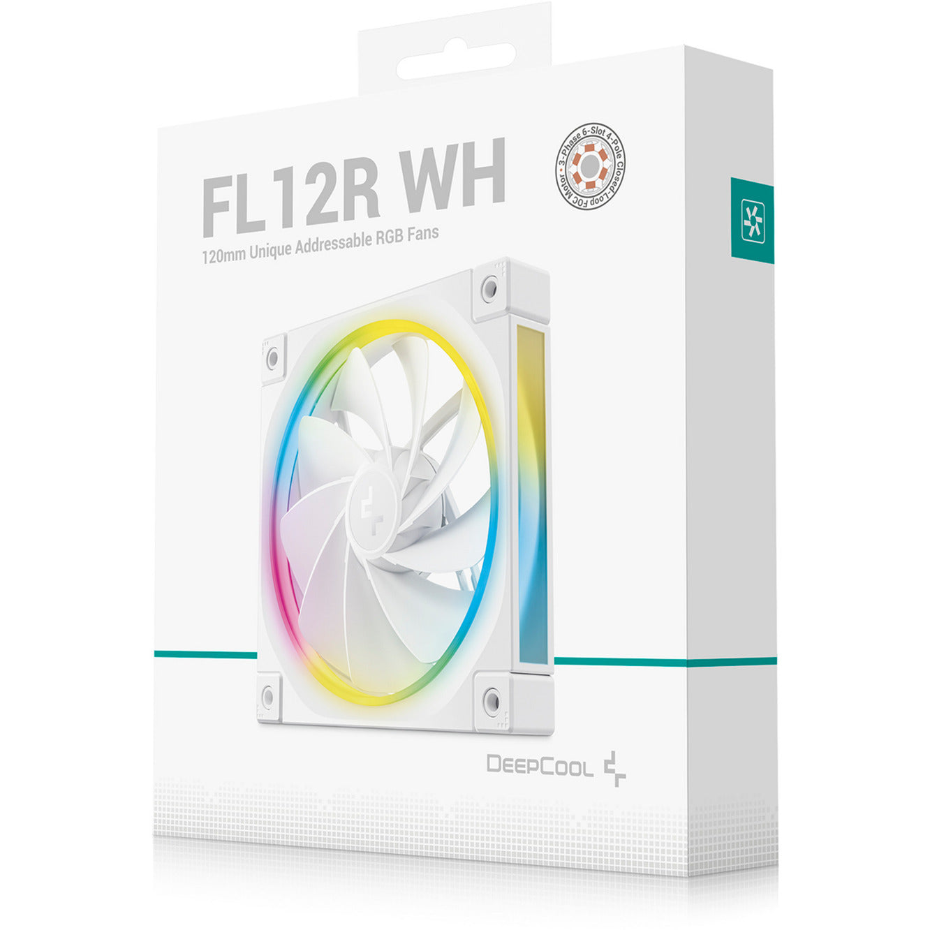 DeepCool fl12r rgb case fan (wit, 120 x 120 x 25 mm, pwm)