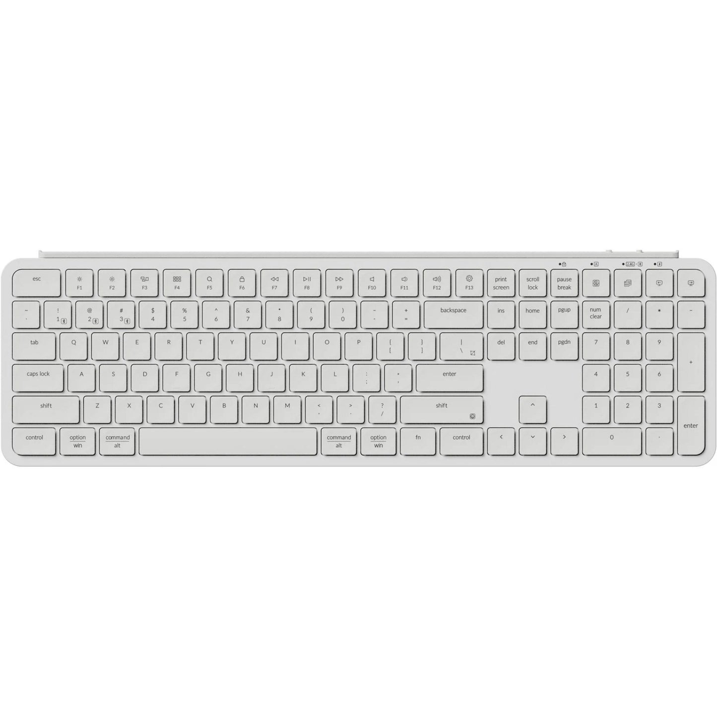 Keychron b6 pro ultra-slim toetsenbord (wit, us lay-out (qwerty), scissor switches, 100%, abs, 2.4 ghz | bluetooth 5.2 | usb-c)
