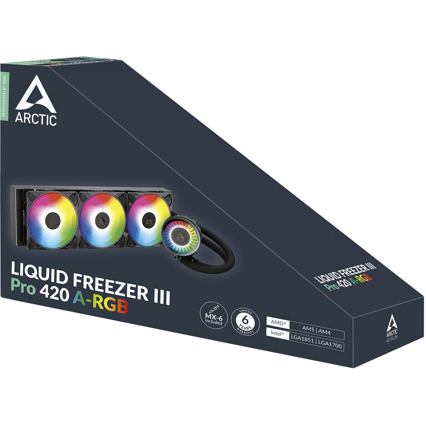 ARCTIC liquid freezer iii pro 420 a-rgb waterkoeling (zwart, 4-pins pwm fan-connector)