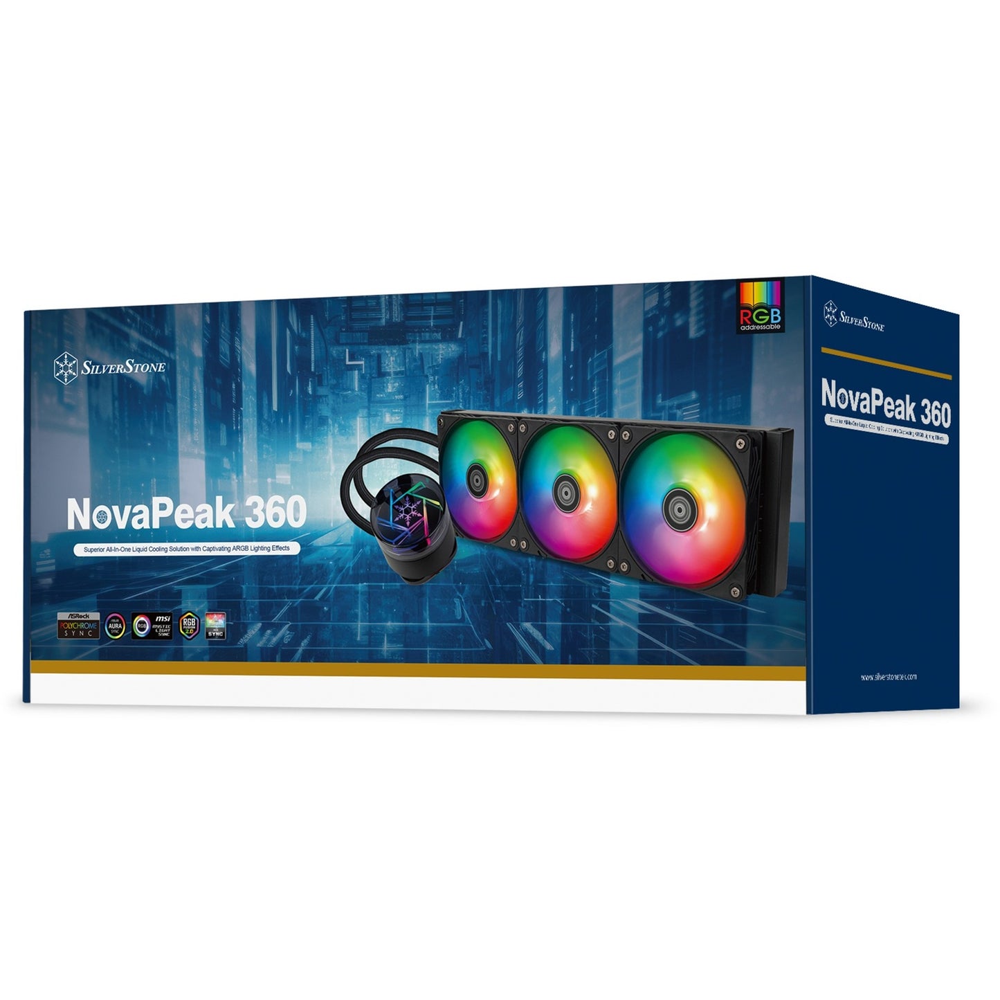 SilverStone novapeak 360 argb waterkoeling (zwart, 4 pin pwm)