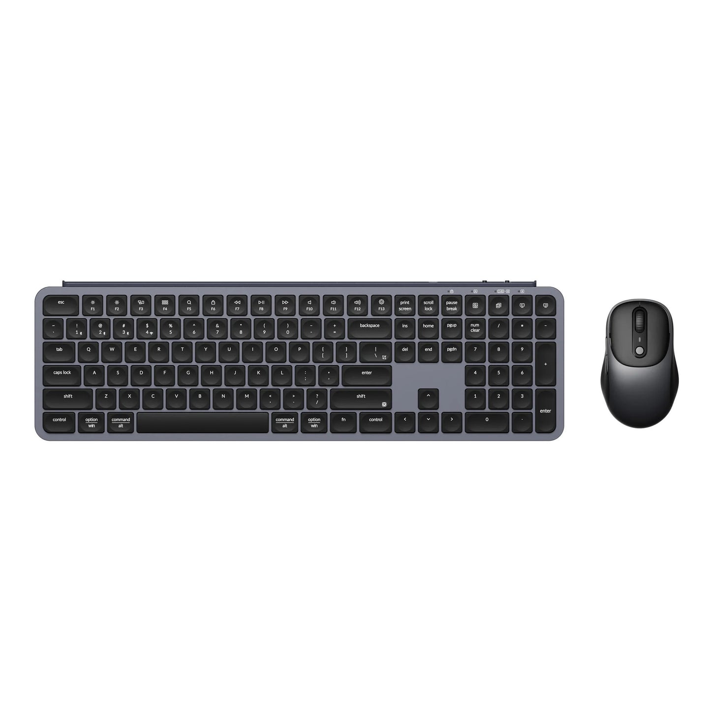 Keychron b6 pro keyboard and bm24 mouse wireless combo desktopset (grijs, us lay-out (qwerty), scissor switches, 100%, 100 - 2400 dpi, abs keycaps, 2.4 ghz bluetooth usb)