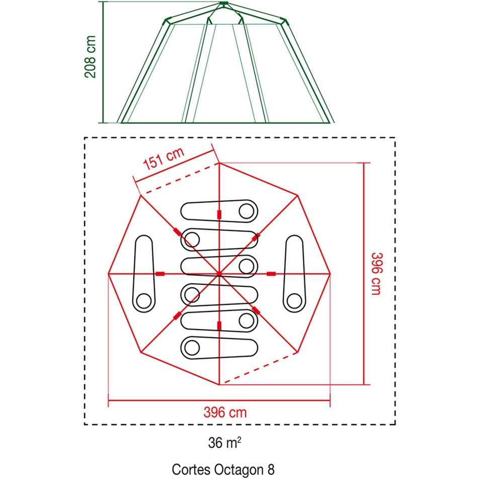 Coleman octagon blackout tent (donkergroen)