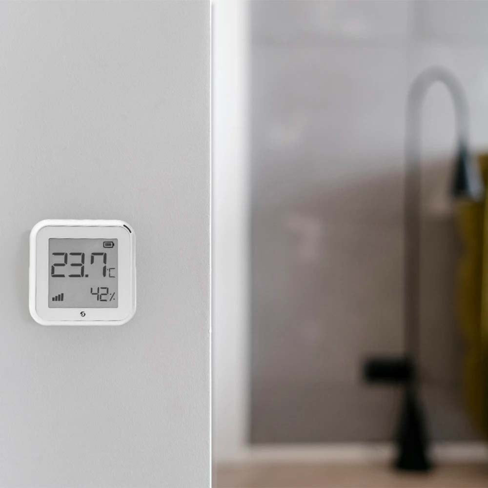 Shelly plus h t temperatuur- en vochtmeter (wit, wifi, bluetooth)