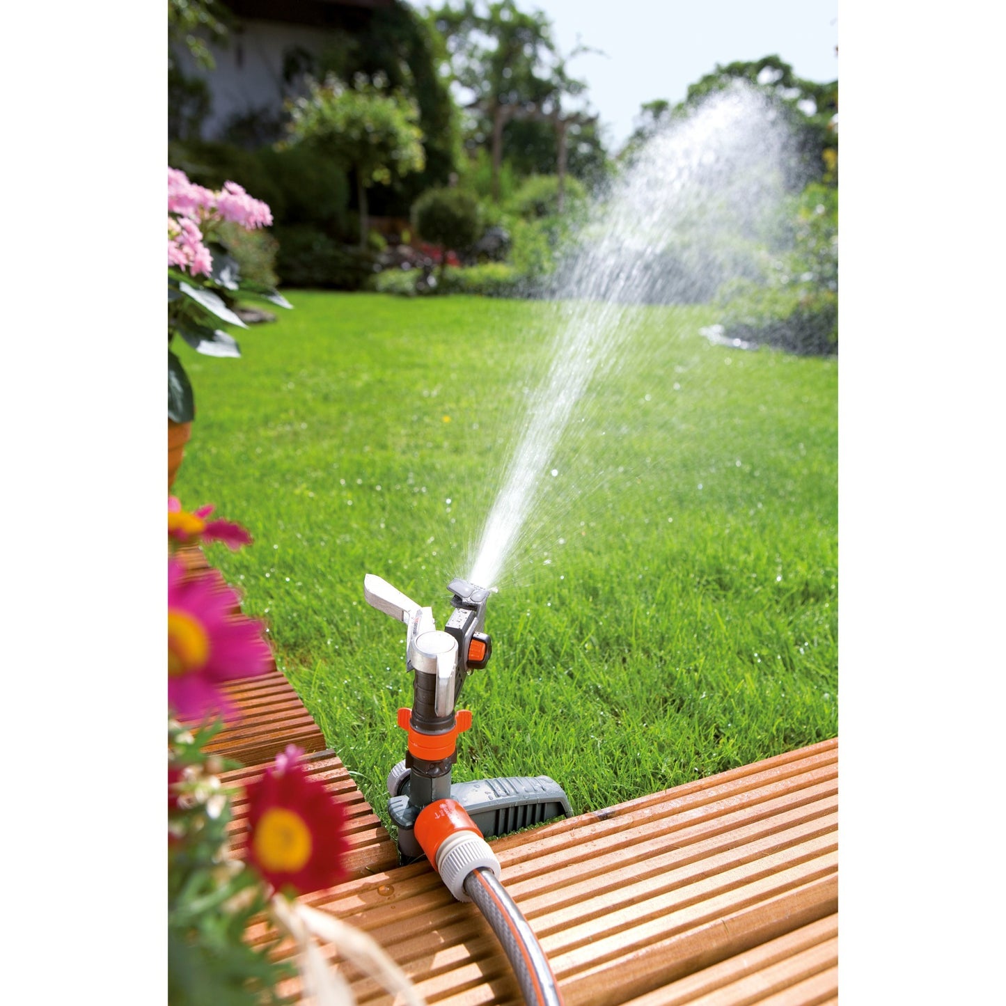 GARDENA premium pulserende sector-en cirkelsproeier (grijs oranje, 8136-20)