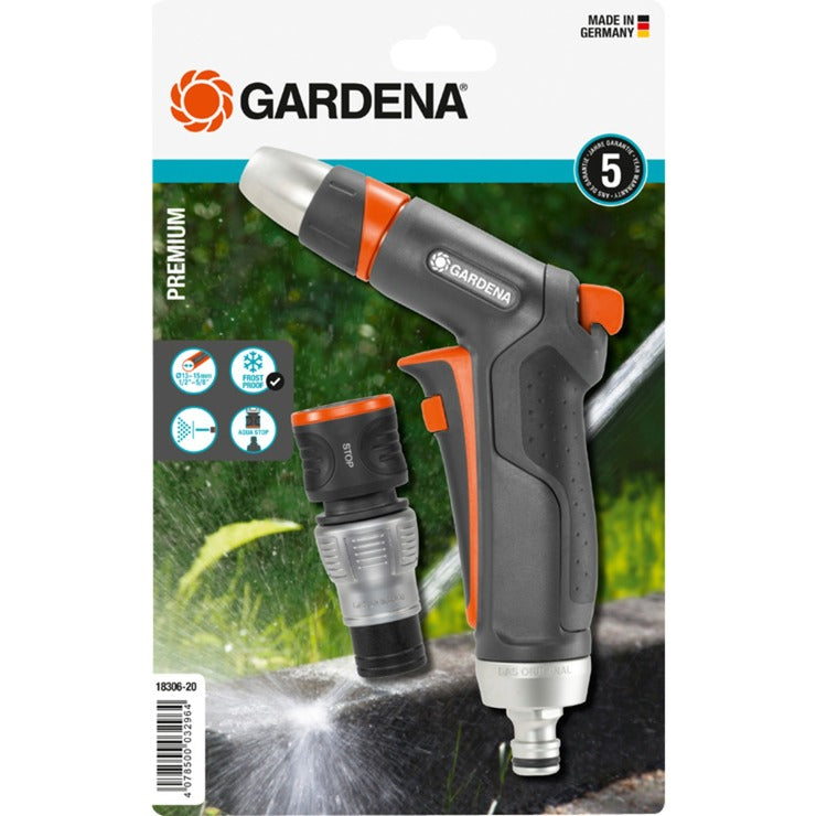 GARDENA premium reinigingssproeier set 13 mm (1 2 ) - 15 mm (5 8“) spuit (zwart zilver, 18306-20)