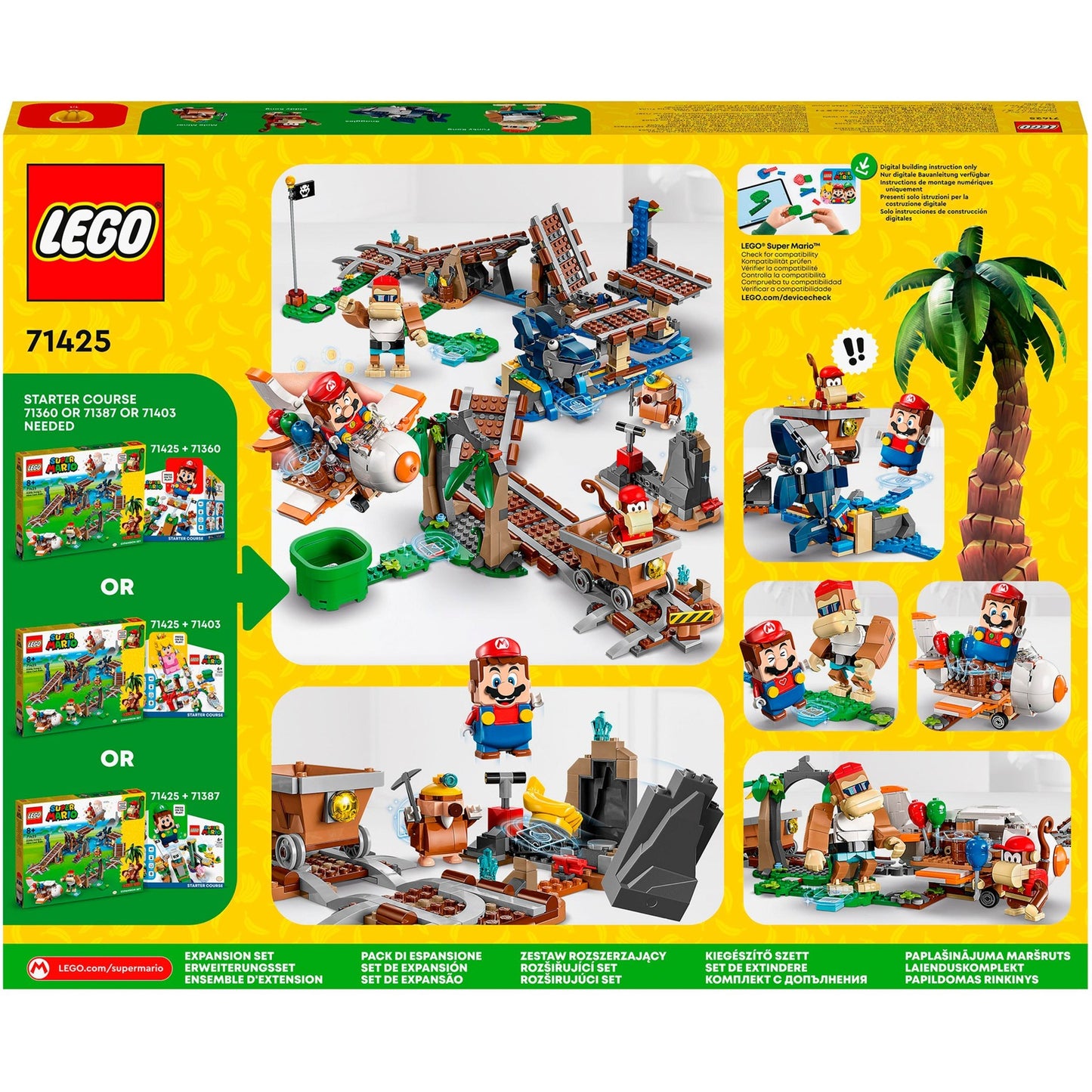 LEGO super mario - uitbreidingsset: diddy kongs mijnwagenrit constructiespeelgoed (71425)