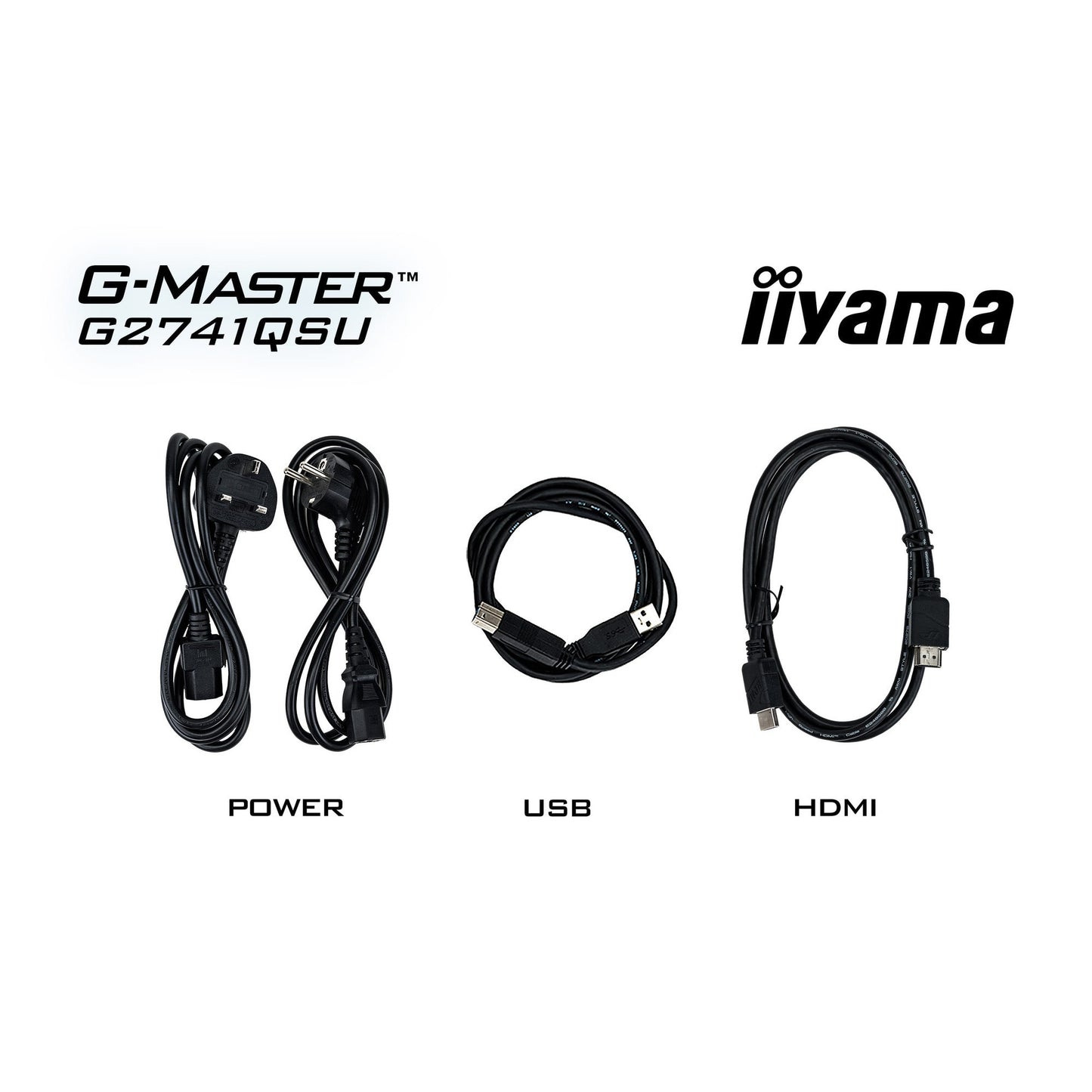 Iiyama g-master black hawk g2741qsu-b1 27 gaming monitor (zwart, hdmi, displayport, 2x usb-a, usb-b, 144 hz)