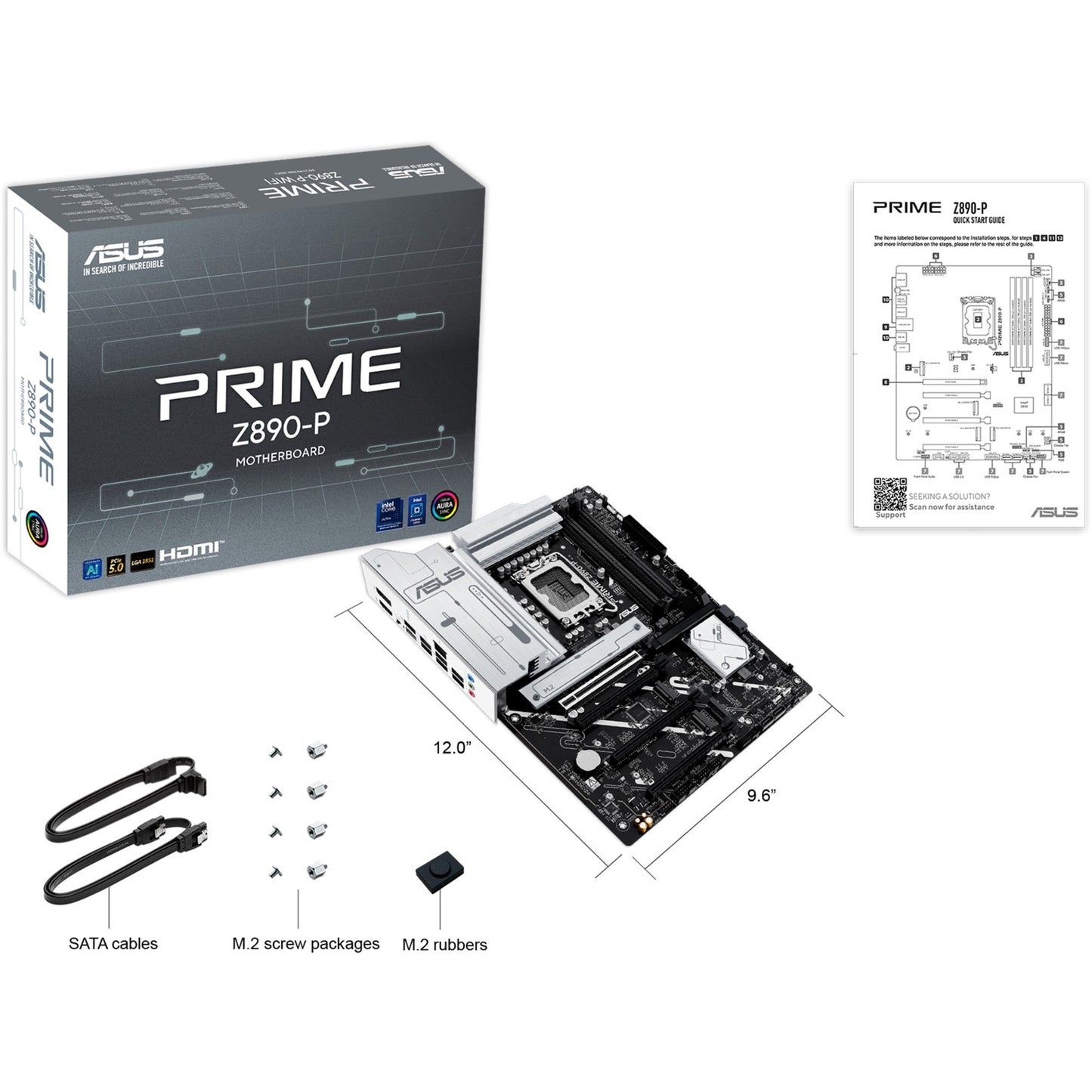 ASUS prime z890-p socket 1851 moederbord (raid, 2.5gb-lan, sound, atx)