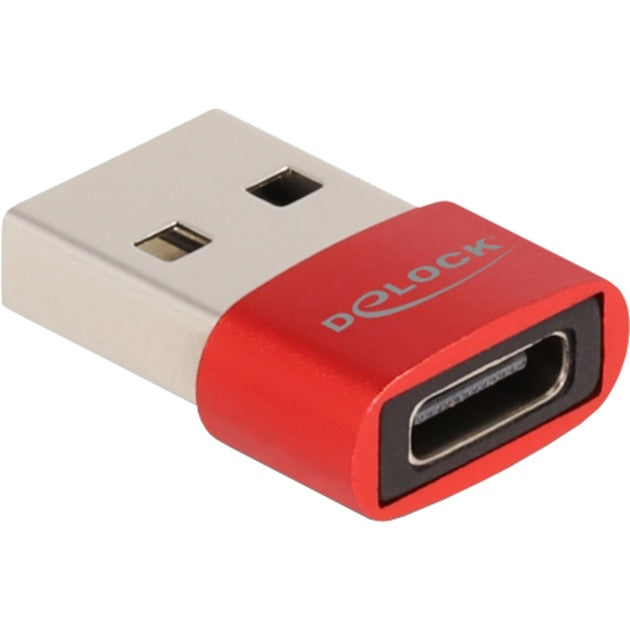 DeLOCK usb 2.0 adapter usb-a male > usb-c female (rood)
