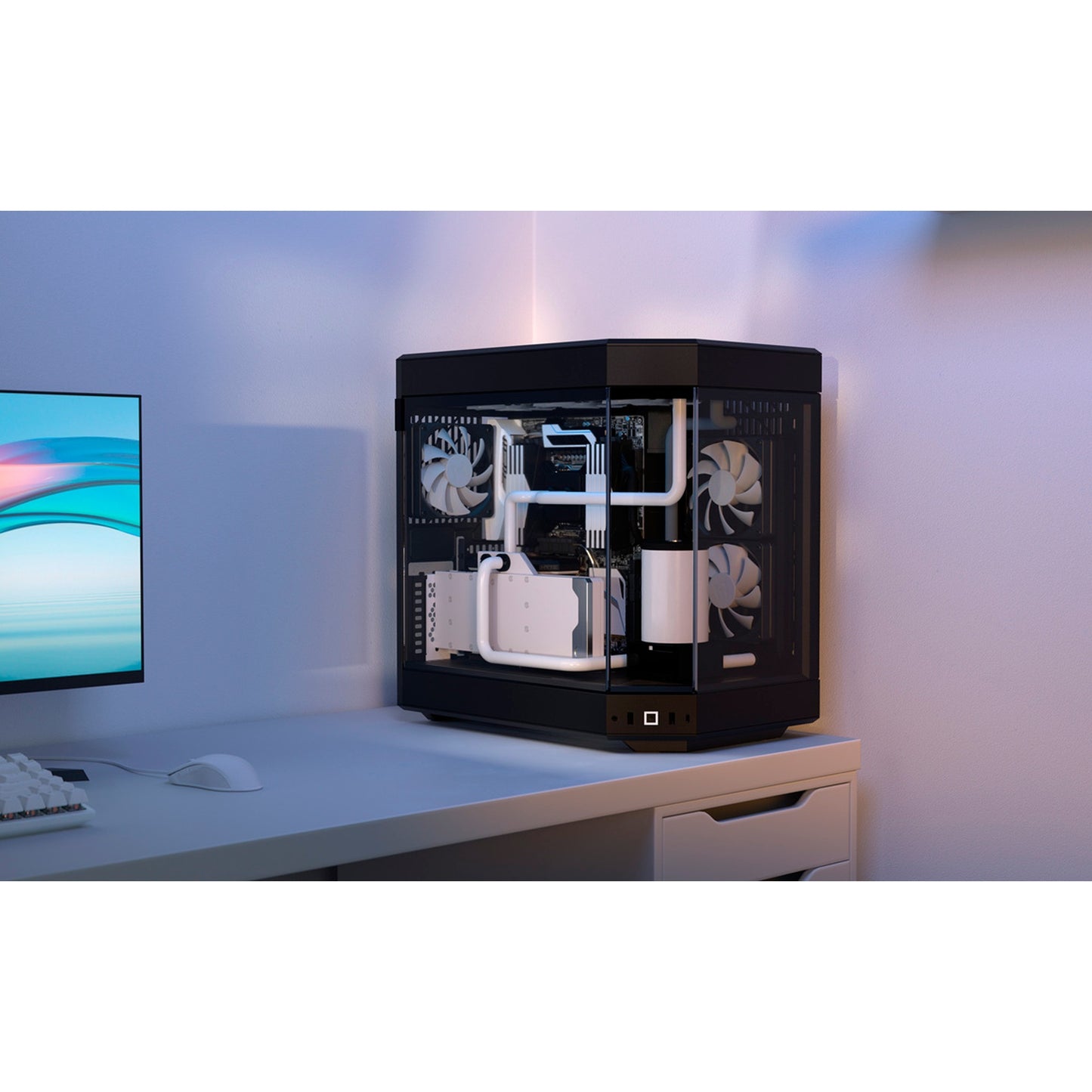 HYTE y60 midi tower behuizing (zwart | 3x usb-a | tempered glass)