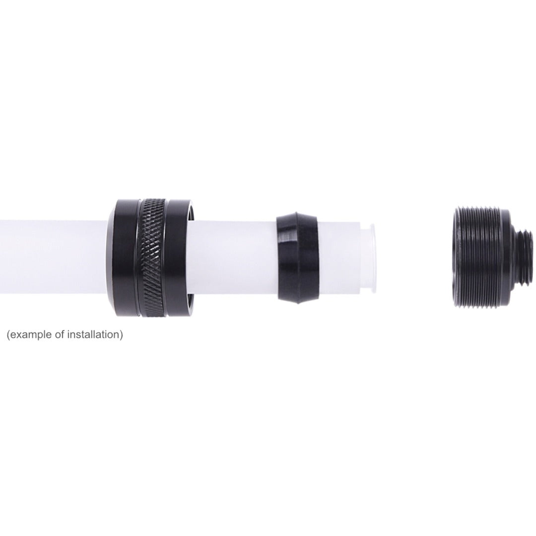 Alphacool eiszapfen pro 13 mm hardtube fitting g1 4 - deep black verbinding (zwart (mat))