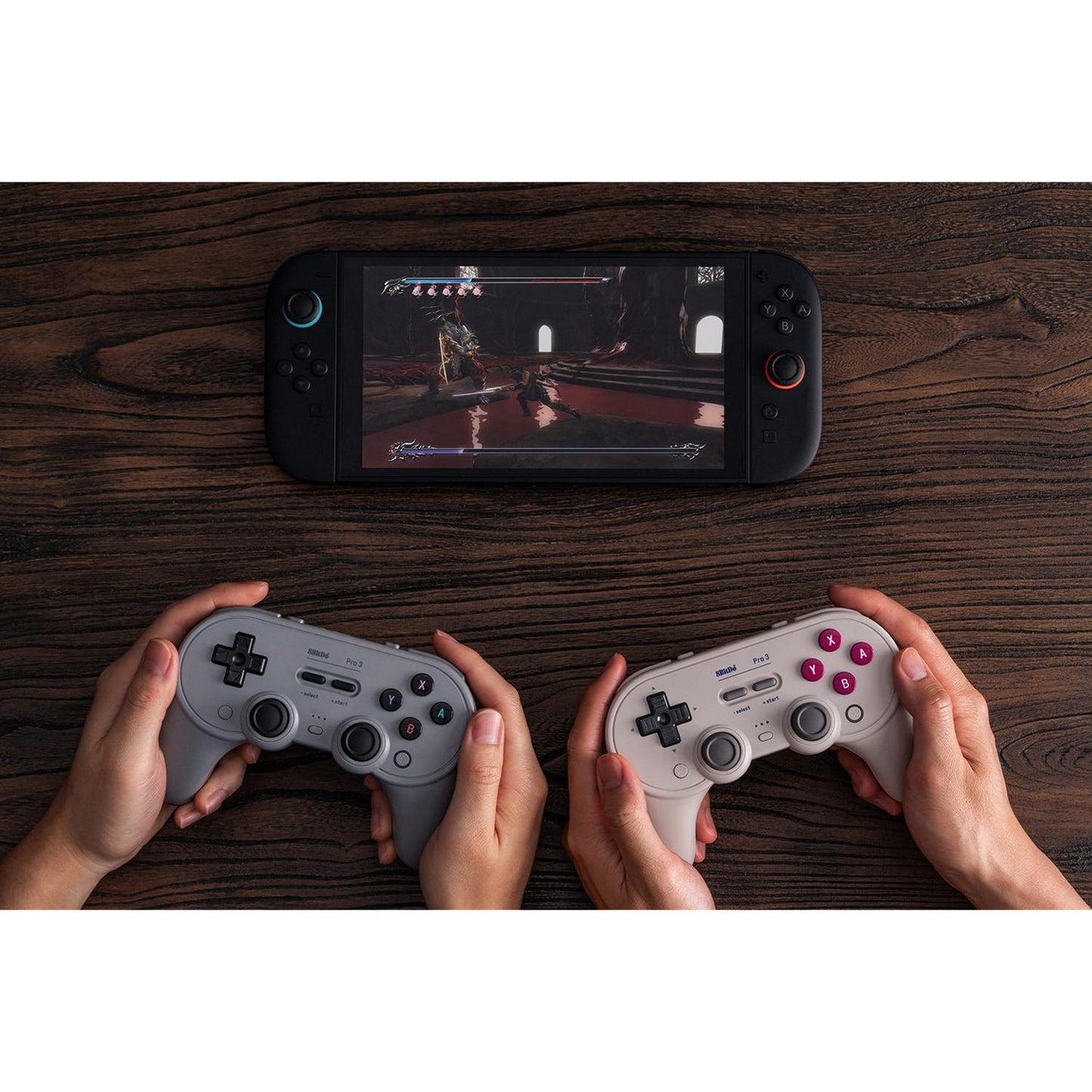 8BitDo pro 3 bluetooth gamepad (paars wit, switch 1 2, pc, android, 2.4 ghz bluetooth usb)
