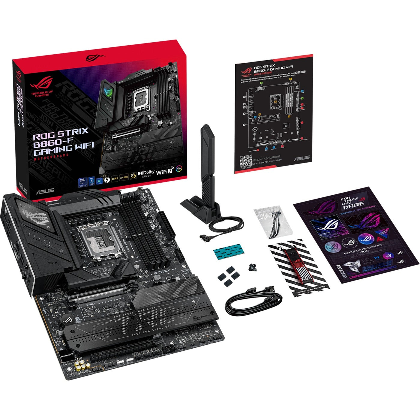ASUS rog strix b860-f gaming wifi socket 1851 moederbord (raid, 2.5 gb-lan, wi-fi 7, bt, sound, atx)