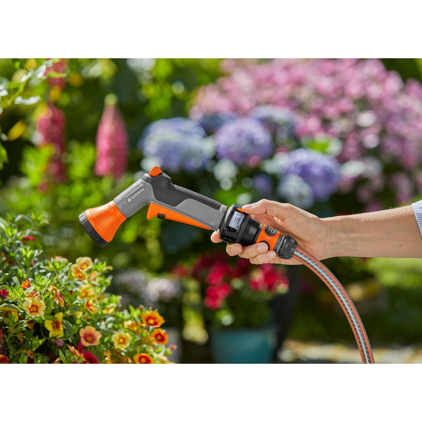 GARDENA sproeibroes aquacount (grijs oranje, 18352-20)