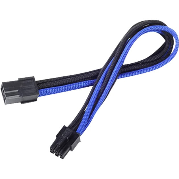 SilverStone 6-polig pcie verlengkabel (zwart blauw, 25 centimeter, pp07-ide6ba, lite retail)