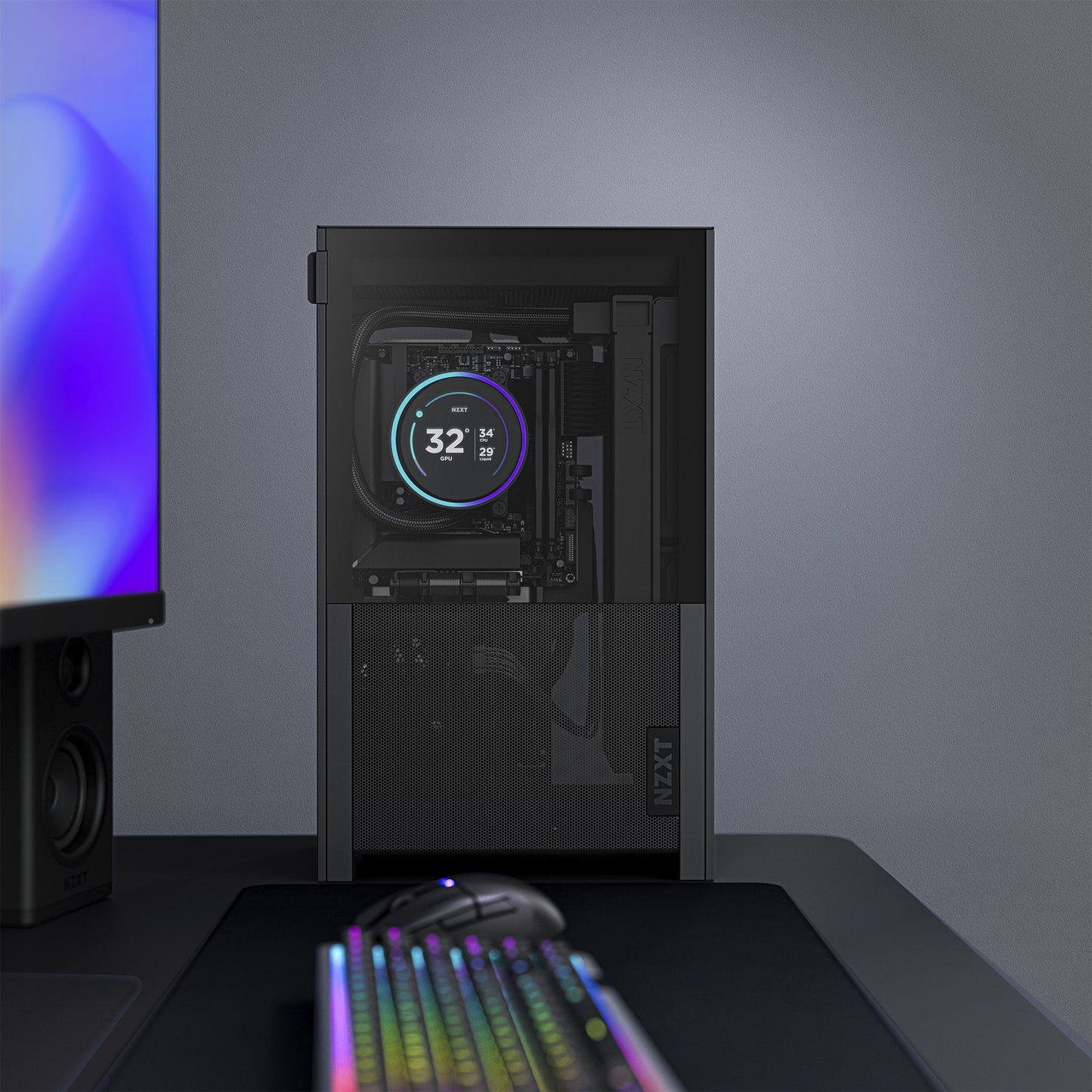 NZXT h2 flow mini tower behuizing (zwart | 2x usb-a | 1x usb-c | tempered glass)