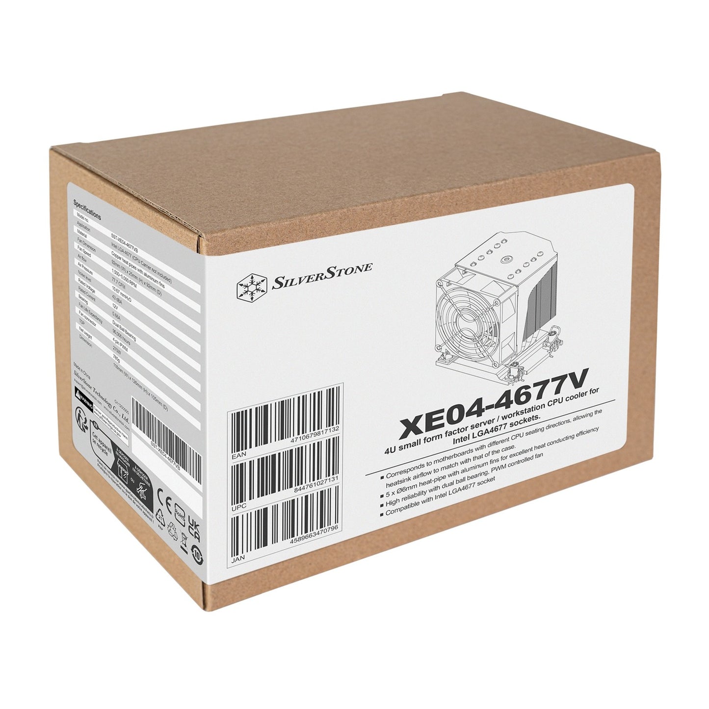 SilverStone sst-xe04-4677vb cpu-koeler (zwart, 4-pins pwm fan-connector)