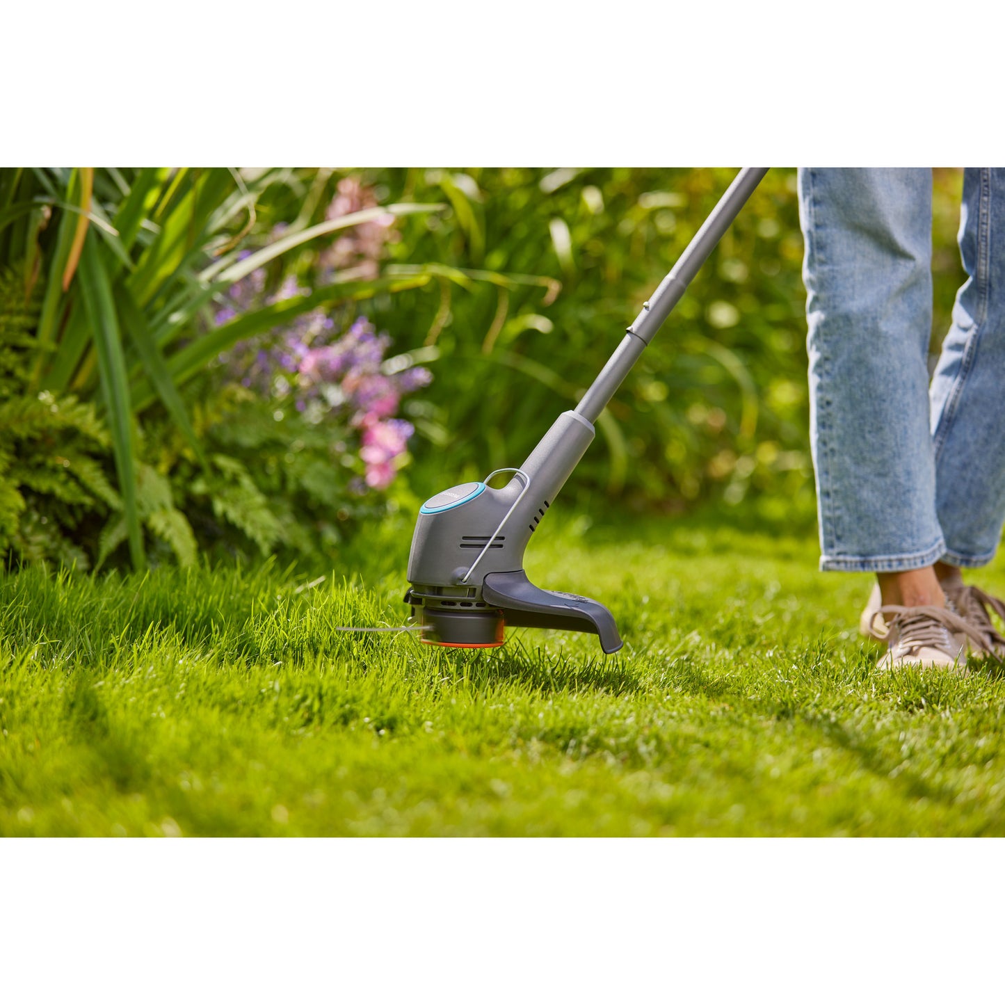 GARDENA grastrimmer easytrim 25 18v (grijs turquoise, 18v p4a accu en oplader inbegrepen)