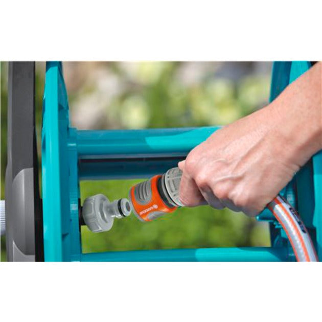 GARDENA metalen slangenwagen 100 (grijs turquoise, 2674-20)