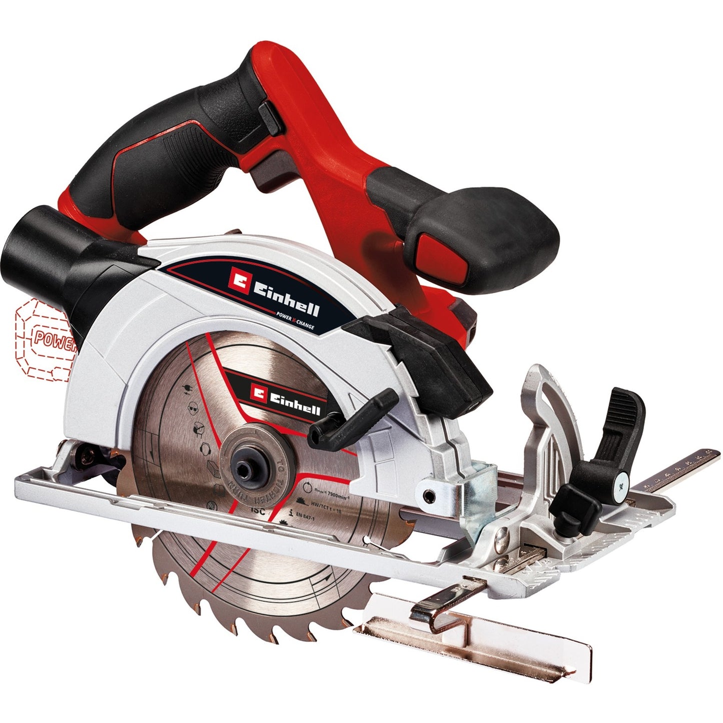 EINHELL te-cs 18 165-1 li solo handcirkelzaag (rood zwart, accu en oplader niet inbegrepen)