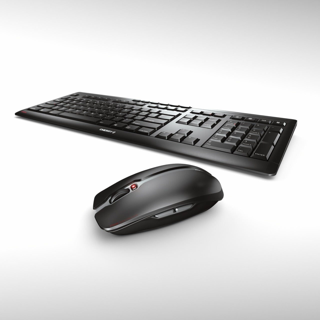 CHERRY stream desktop draadloze desktopset (zwart, eu lay-out (qwerty), sx-schaartechnologie, 100%, 1000 - 2400 dpi)