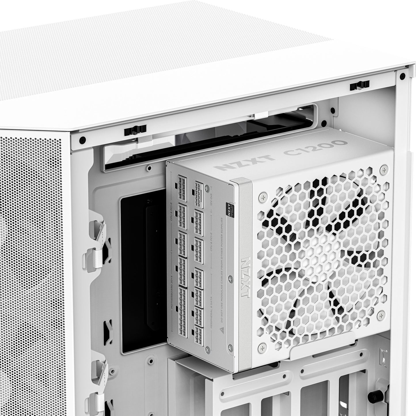 NZXT c1200 gold atx 3.1 modulaire 1200 watt voeding (wit, 1x 12v-2x6, 3x pcie)